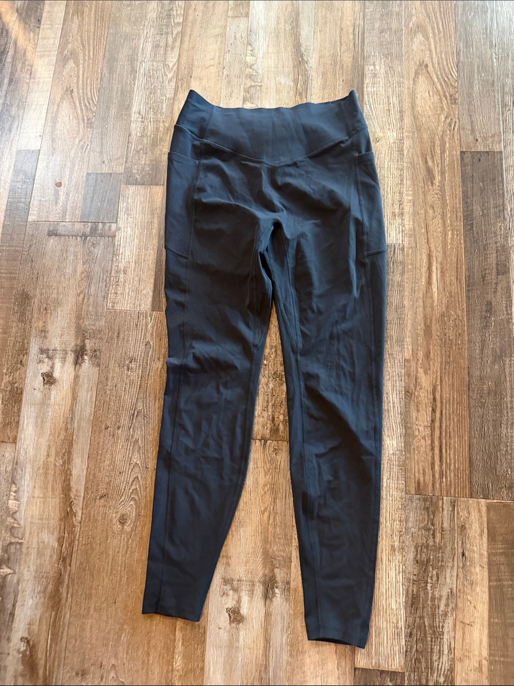 HALARA Black High-Rise Workout Leggings with Side Pockets Sz lg